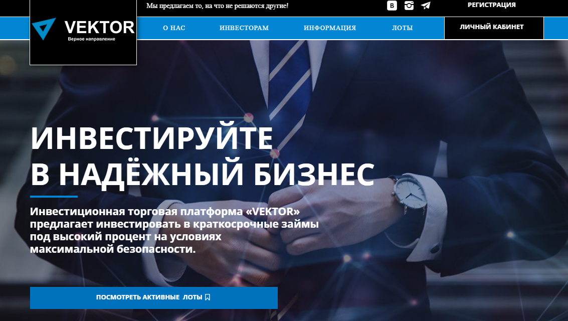 Инвестиционная торговая платформа «VEKTOR»